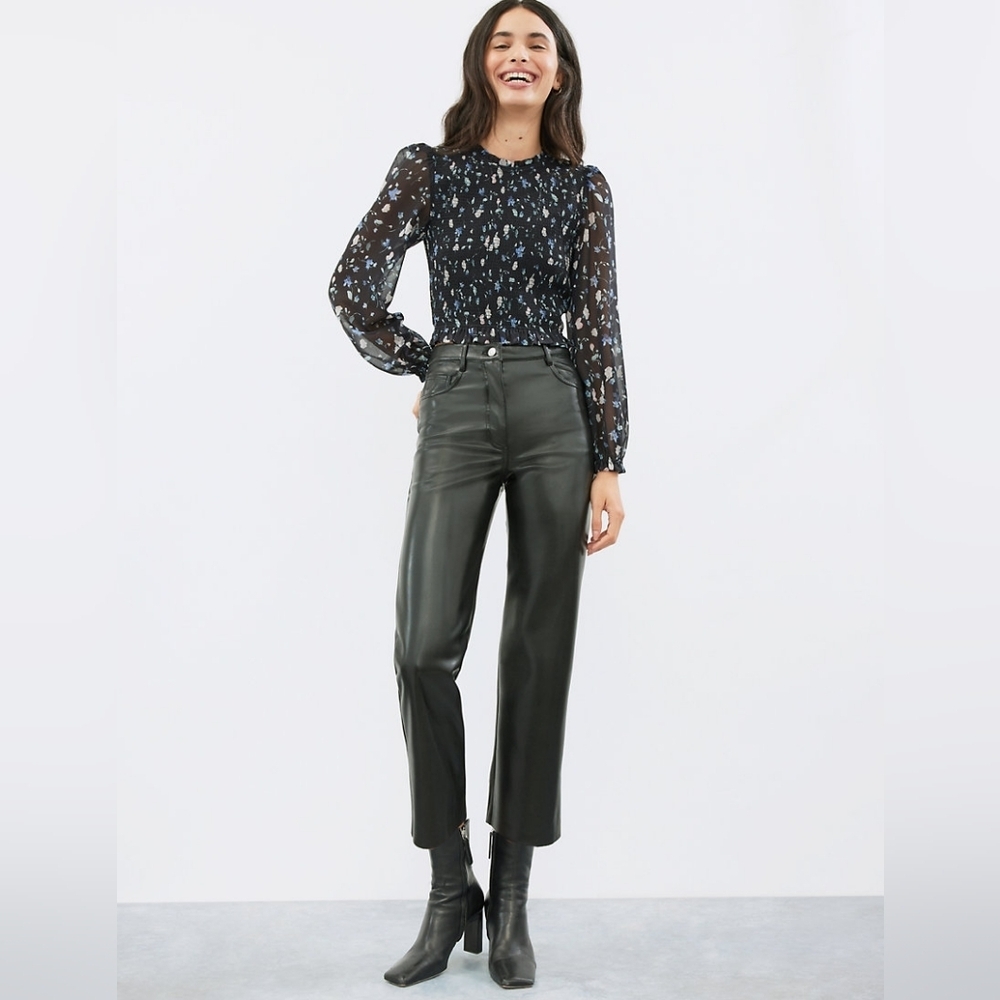 Aritzia Babaton Melina faux leather pants size 12 in EUC - Picture 1 of 15